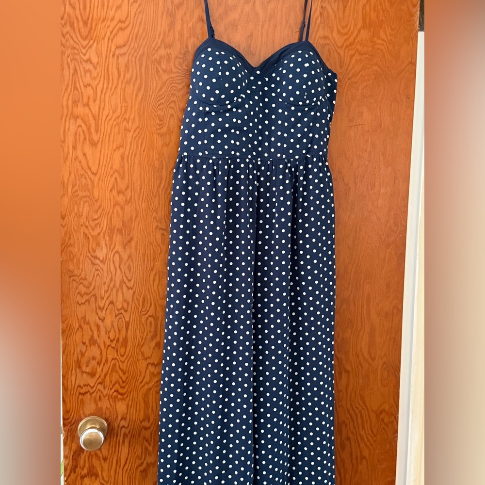 Band of Gypsies Navy Polka Dot Jumpsuit